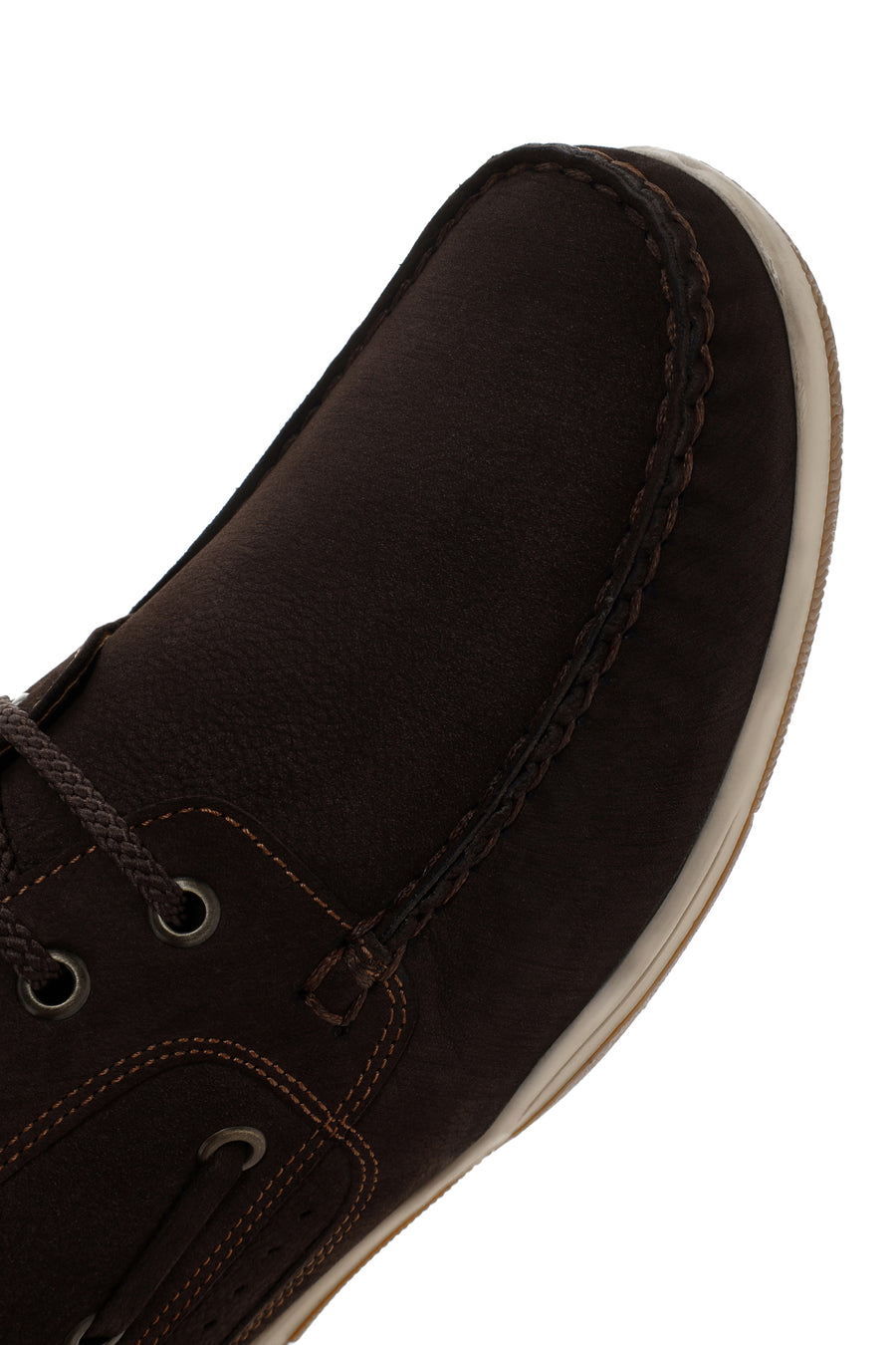 Men's Brown Lace-Up Nubuck Leather Casual Shoes