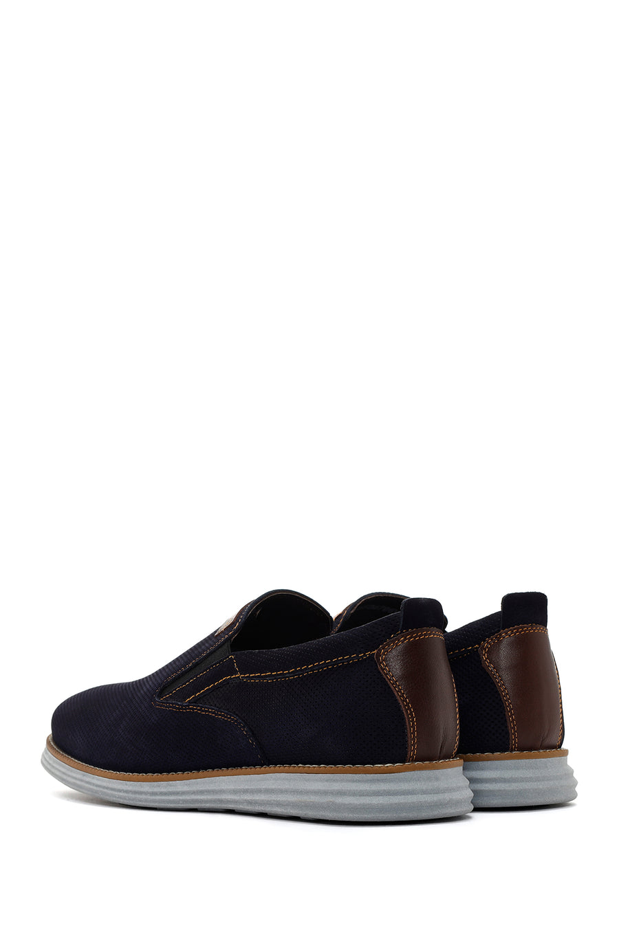 Men's Navy Blue Nubuck Leather Casual Loafer