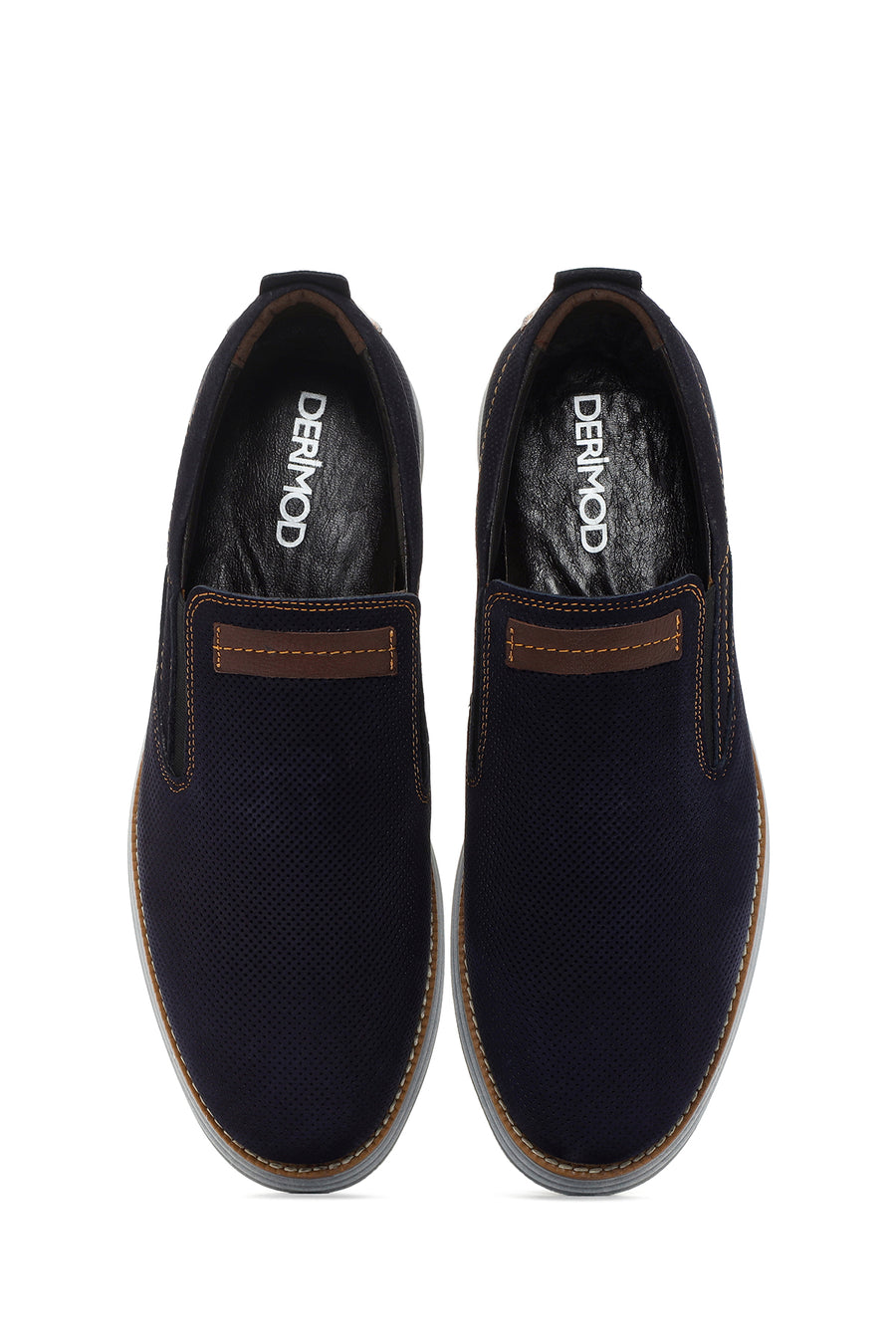 Men's Navy Blue Nubuck Leather Casual Loafer