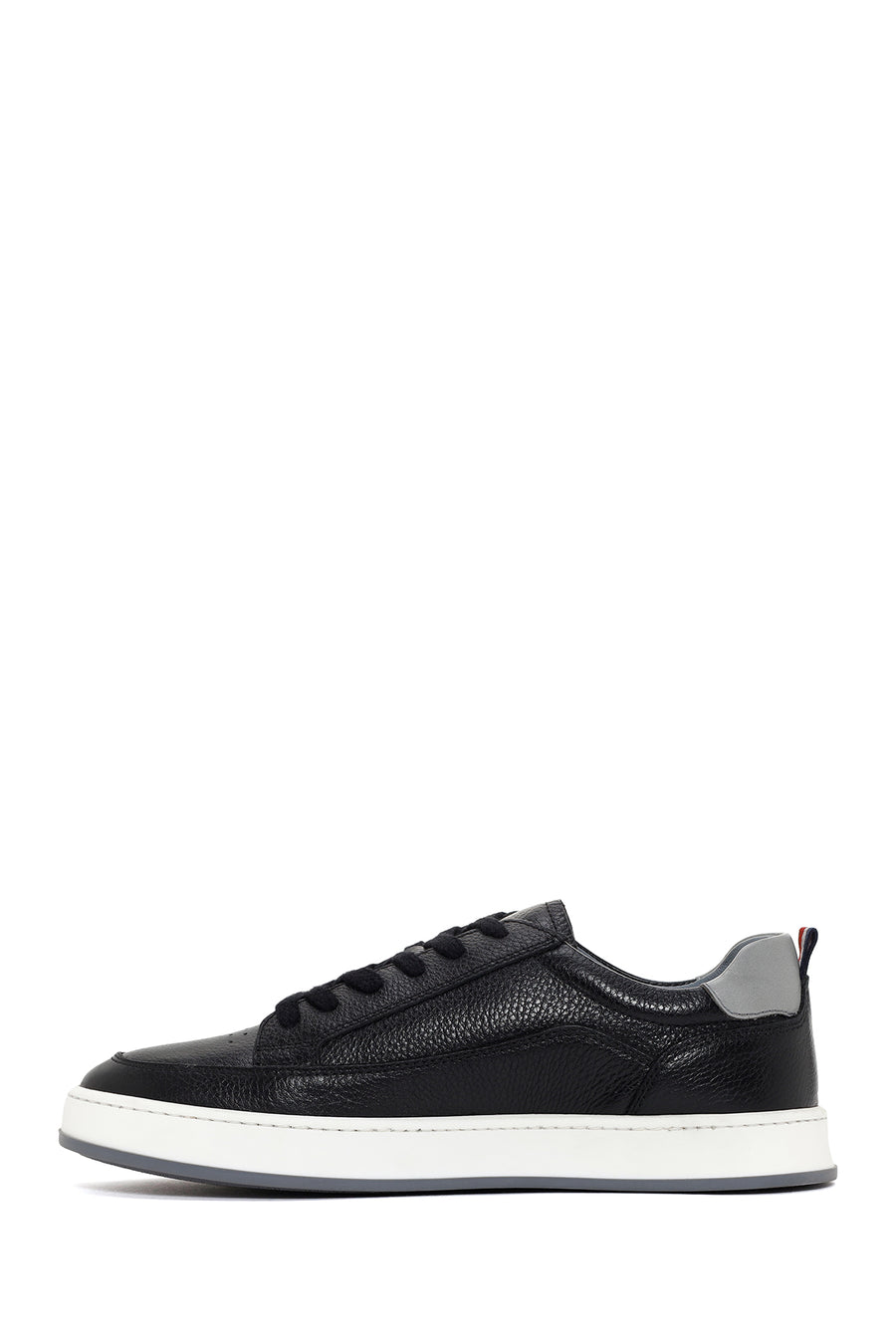 Men's Black Lace-up Leather Sneaker