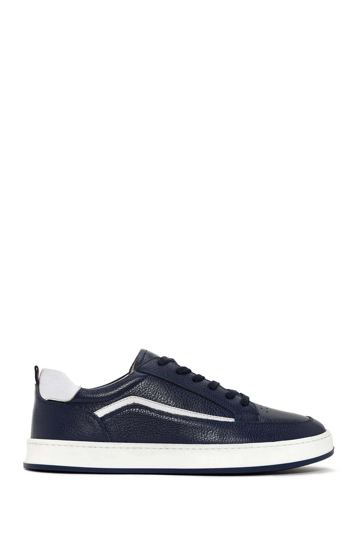 Erkek Lacivert Bağcıklı Deri Sneaker 24SFD6720FT | Derimod