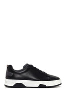 Men's Black Lace-up Thick-Sole Leather Sneaker | Derimod