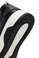 Men's Black Lace-up Thick-Sole Leather Sneaker | Derimod