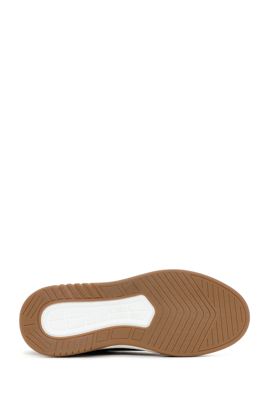 Men's Brown Lace-up Thick-Sole Leather Sneaker