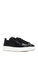Men's Black Lace-up Thick-Sole Leather Sneaker | Derimod