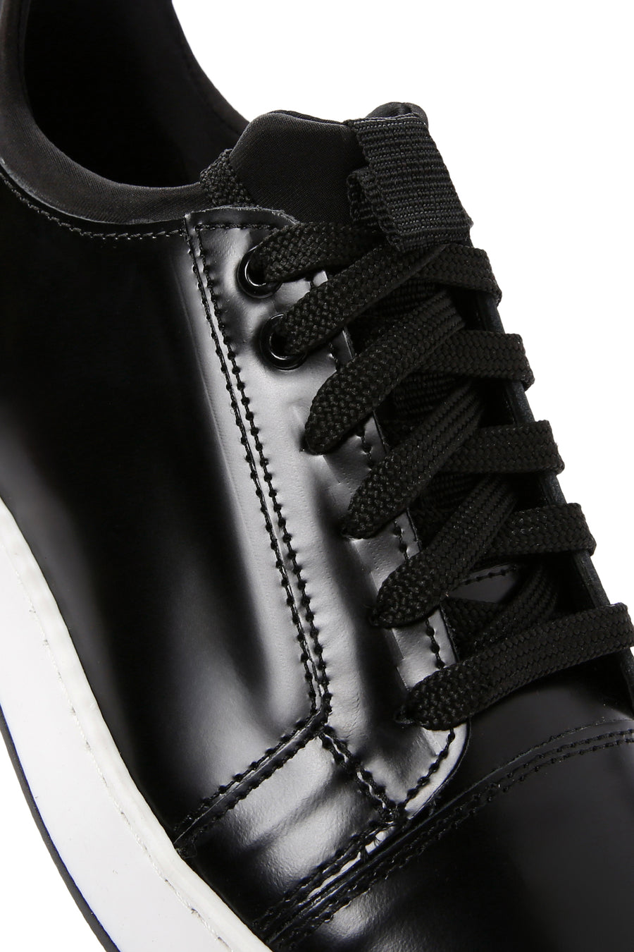 Men's Black Lace-up Leather Sneaker
