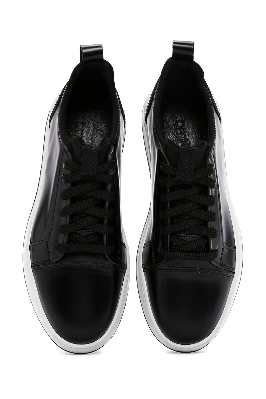 Men's Black Lace-up Leather Sneaker