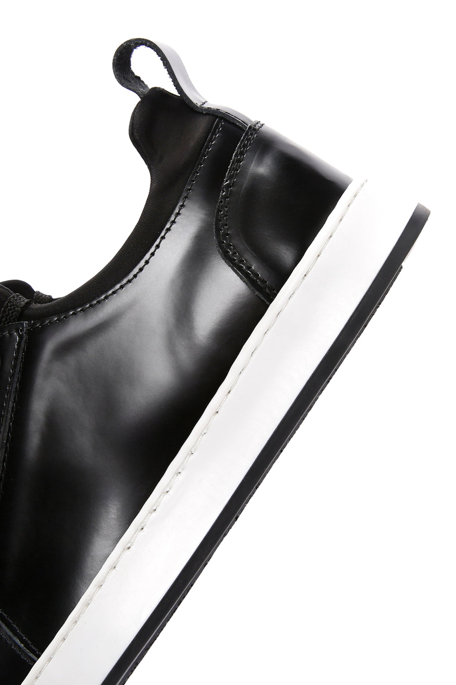 Men's Black Lace-up Leather Sneaker