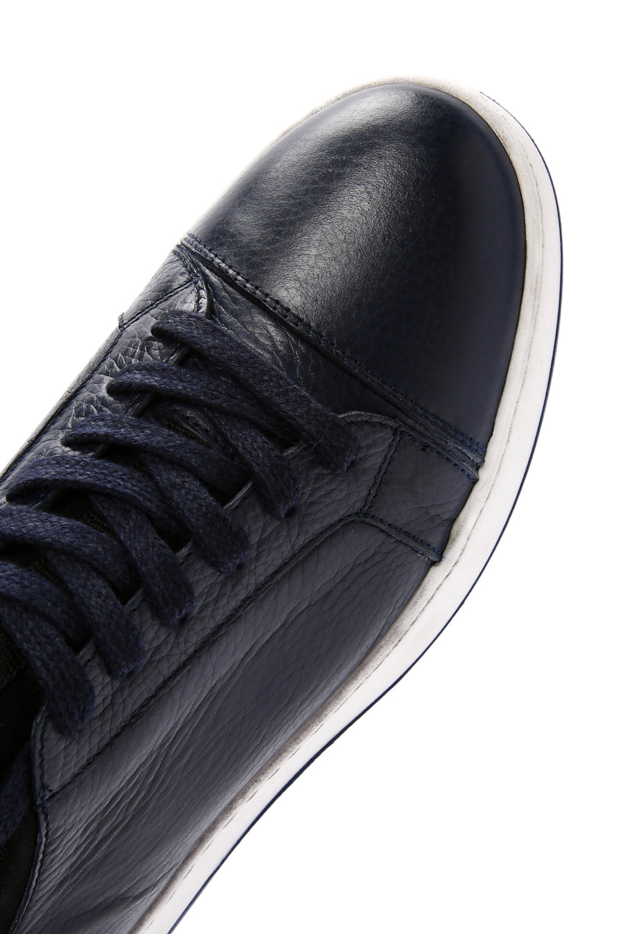Men's Navy Blue Lace-Up Leather Sneaker