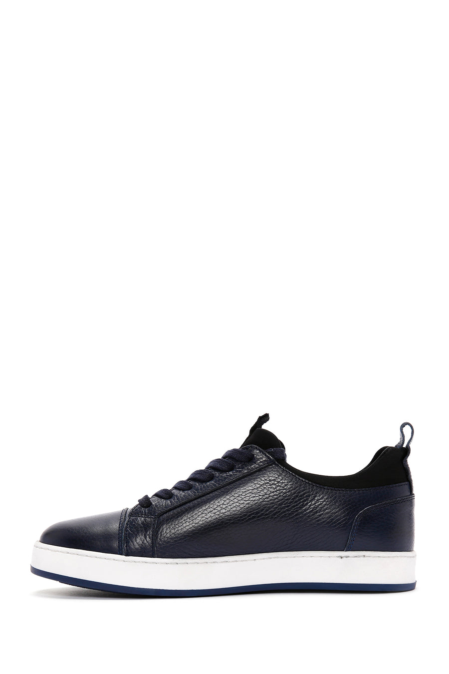 Men's Navy Blue Lace-Up Leather Sneaker