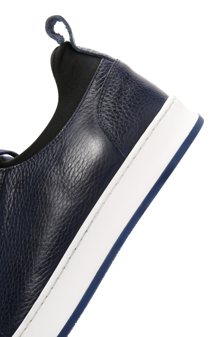 Men's Navy Blue Lace-Up Leather Sneaker