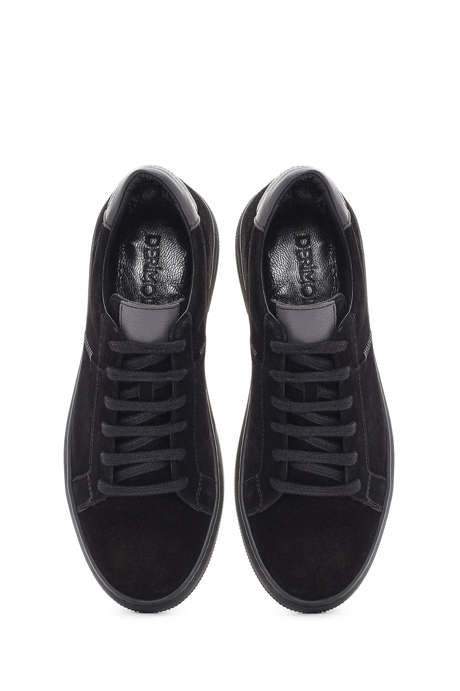 Erkek Siyah Bağcıklı Süet Deri Sneaker