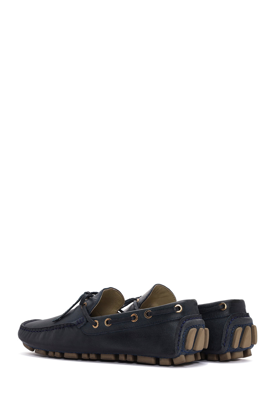 Men's Navy Blue Leather Comfort Loafer