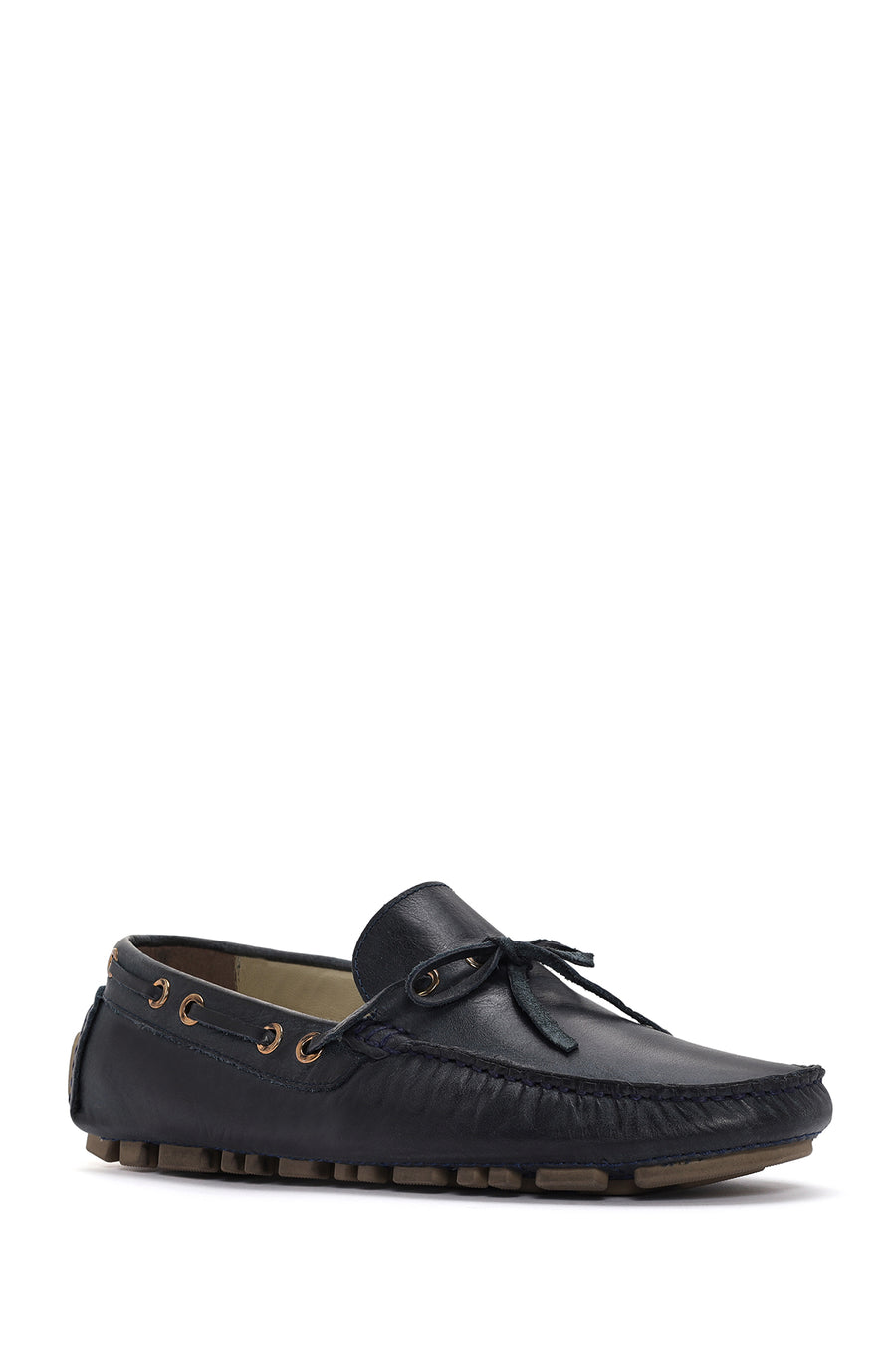 Men's Navy Blue Leather Comfort Loafer