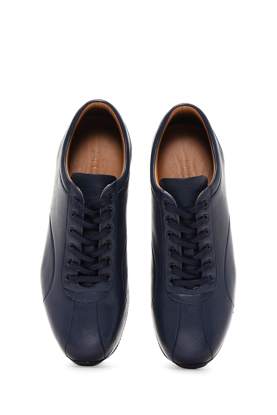 Men's Navy Blue Lace-up Leather Casual Sneaker
