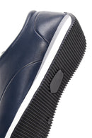 Men's Navy Blue Lace-up Leather Casual Sneaker | Derimod