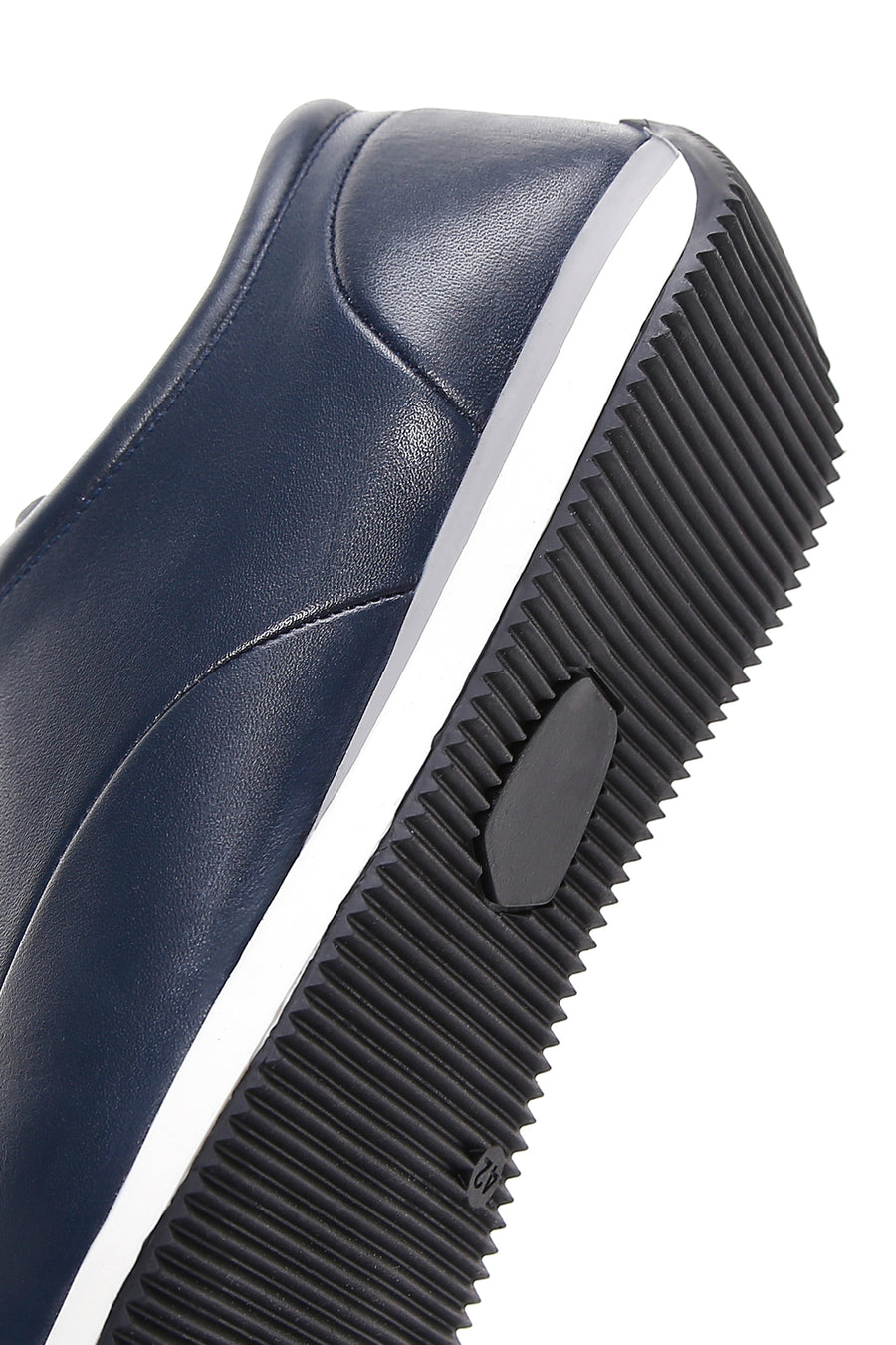 Men's Navy Blue Lace-up Leather Casual Sneaker