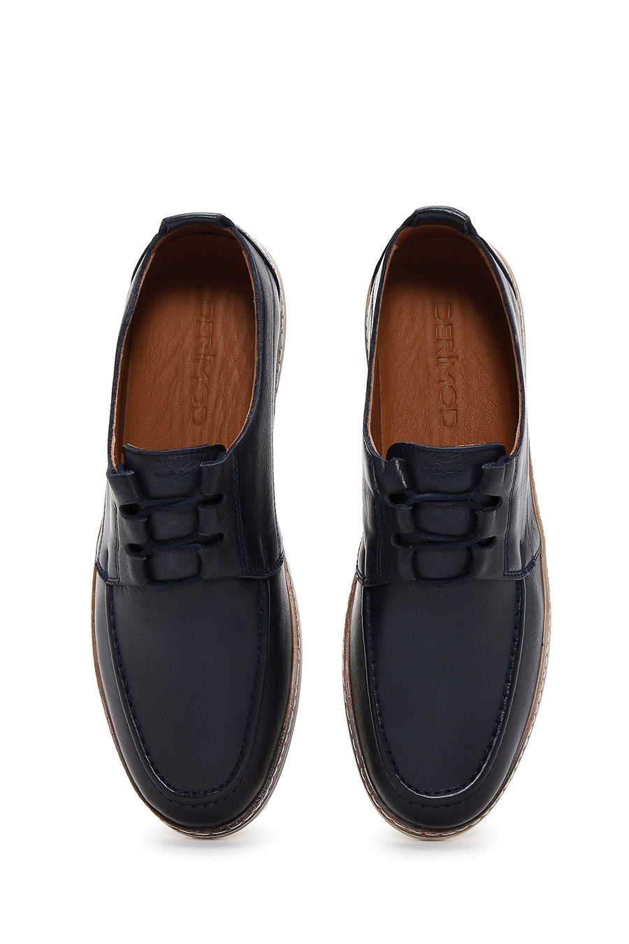 Men's Navy Blue Leather Casual Shoes
