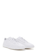 Men's White Lace-Up Leather Sneaker | Derimod