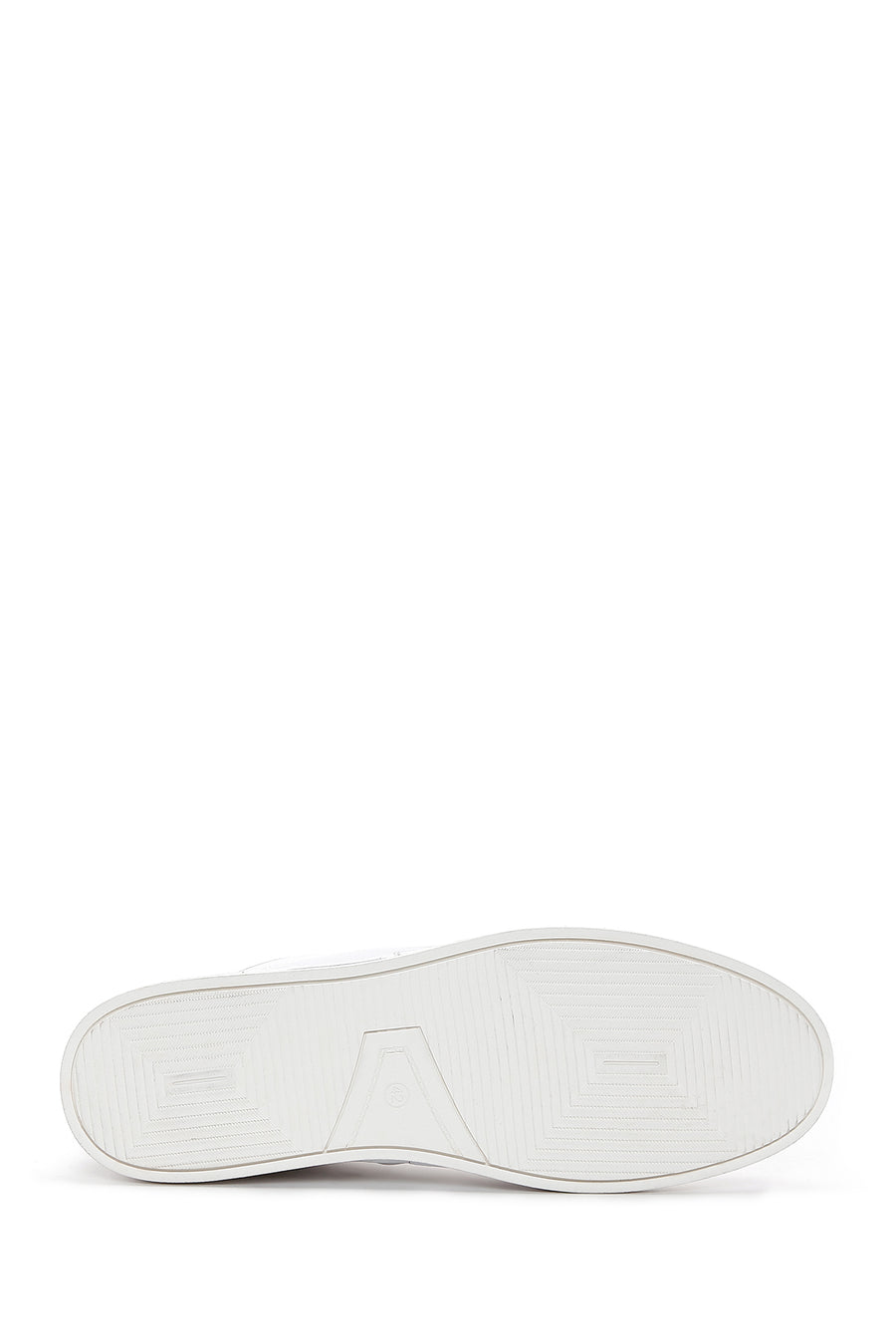 Men's White Lace-Up Leather Sneaker