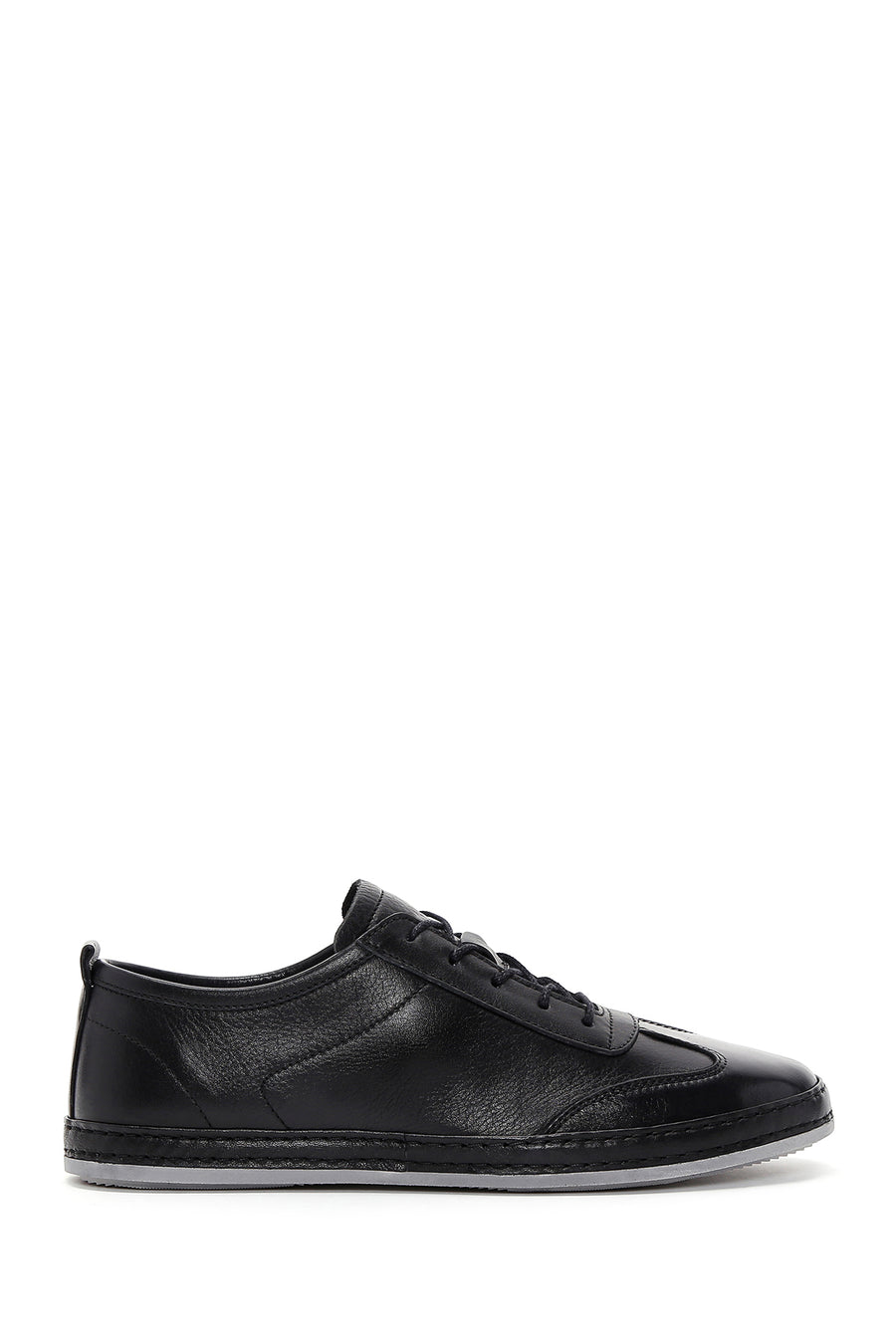 Men's Black Lace-up Leather Sneaker 24SFD674318 | Derimod