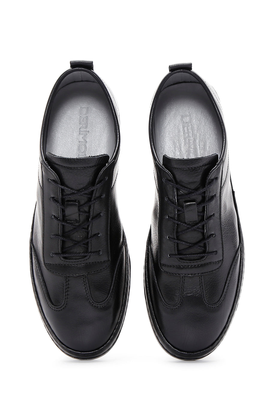 Men's Black Lace-up Leather Sneaker