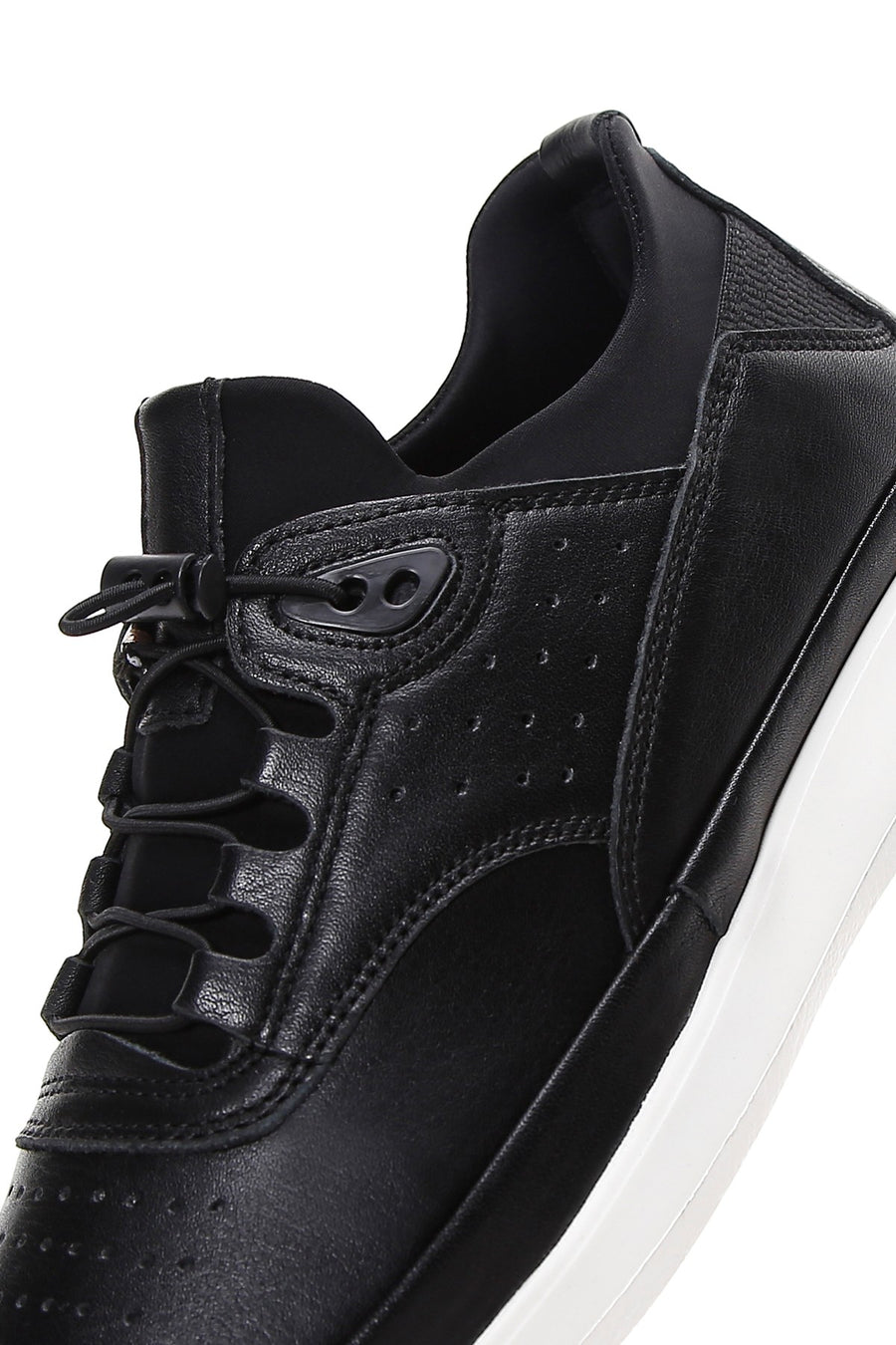 Men's Black Lace-up Leather Sneaker