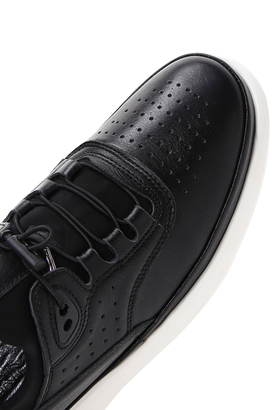 Men's Black Lace-up Leather Sneaker