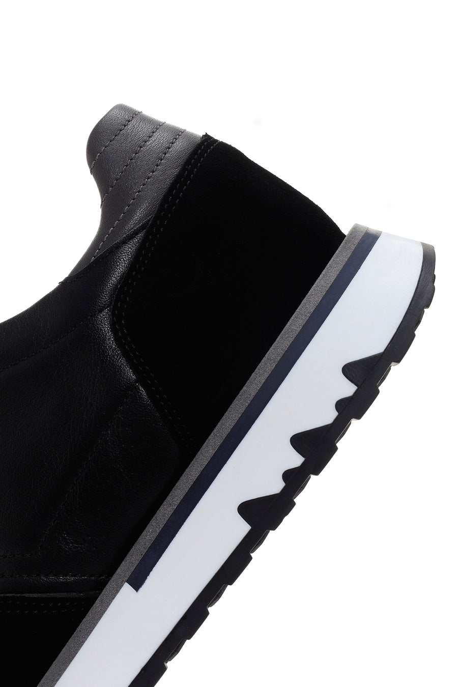 Erkek Siyah Kalın Tabanlı Bağcıklı Deri Casual Sneaker