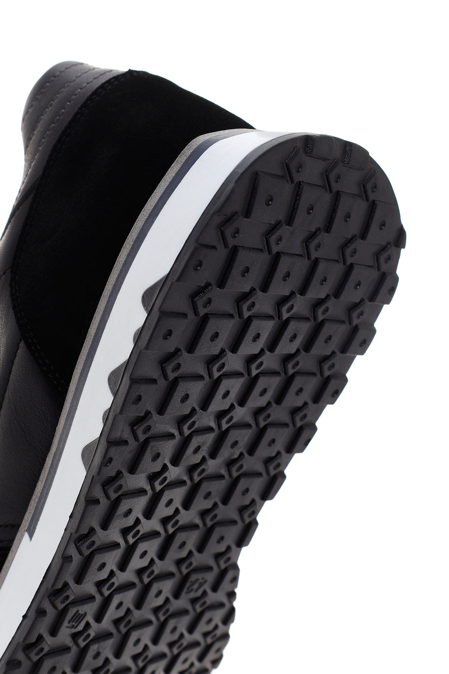 Erkek Siyah Kalın Tabanlı Bağcıklı Deri Casual Sneaker