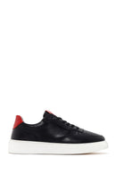 Men's Black Thick Sole Lace Up Leather Sneaker | Derimod