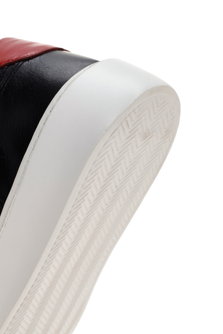 Erkek Siyah Kalın Tabanlı Bağcıklı Deri Sneaker