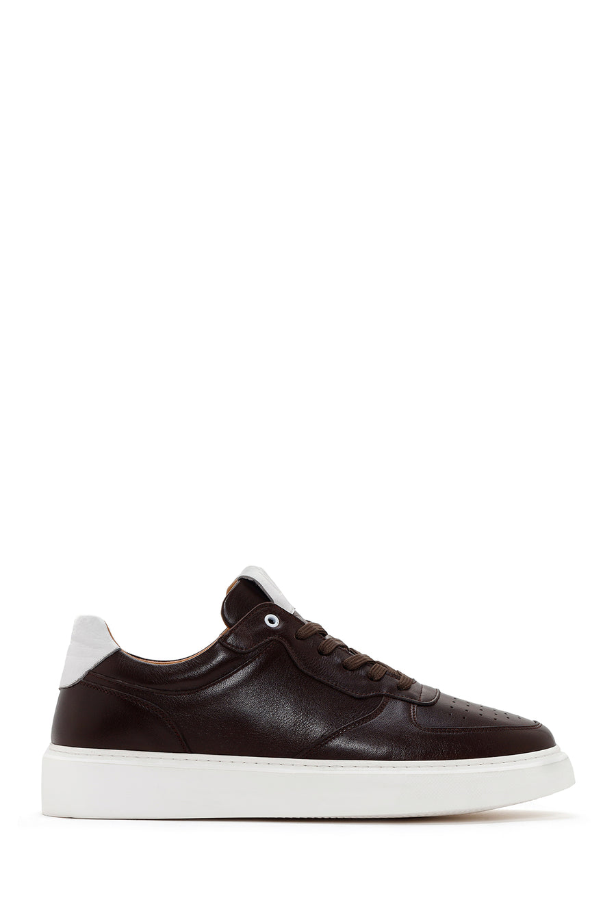 Men's Brown Thick Sole Lace Up Leather Sneaker 24SFD674818 | Derimod