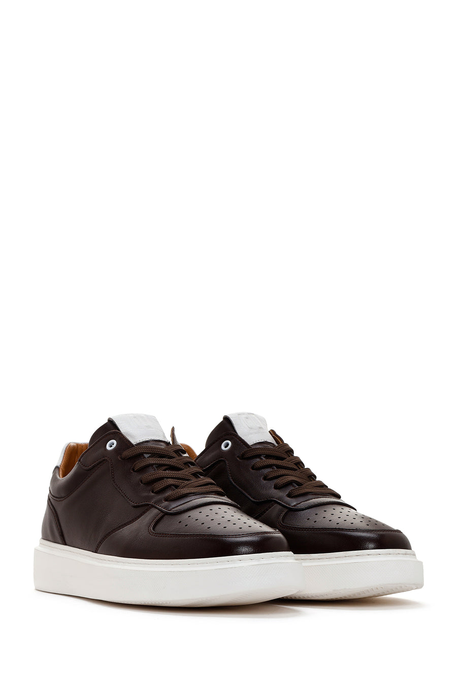 Men's Brown Thick Sole Lace Up Leather Sneaker