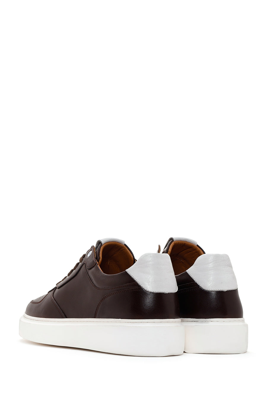 Men's Brown Thick Sole Lace Up Leather Sneaker