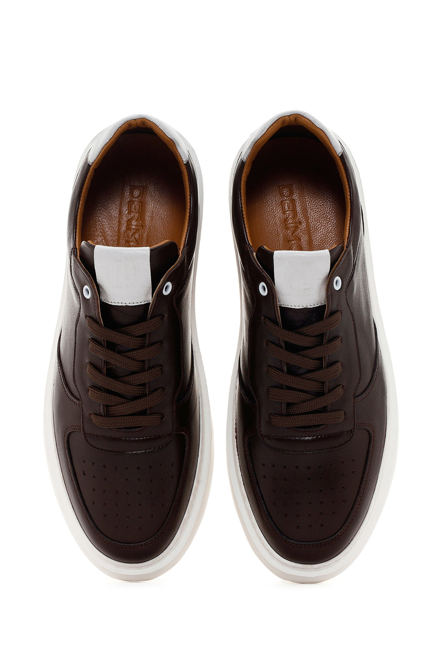 Men's Brown Thick Sole Lace Up Leather Sneaker