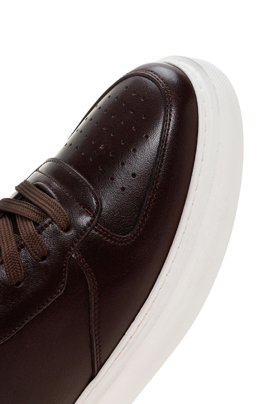 Men's Brown Thick Sole Lace Up Leather Sneaker