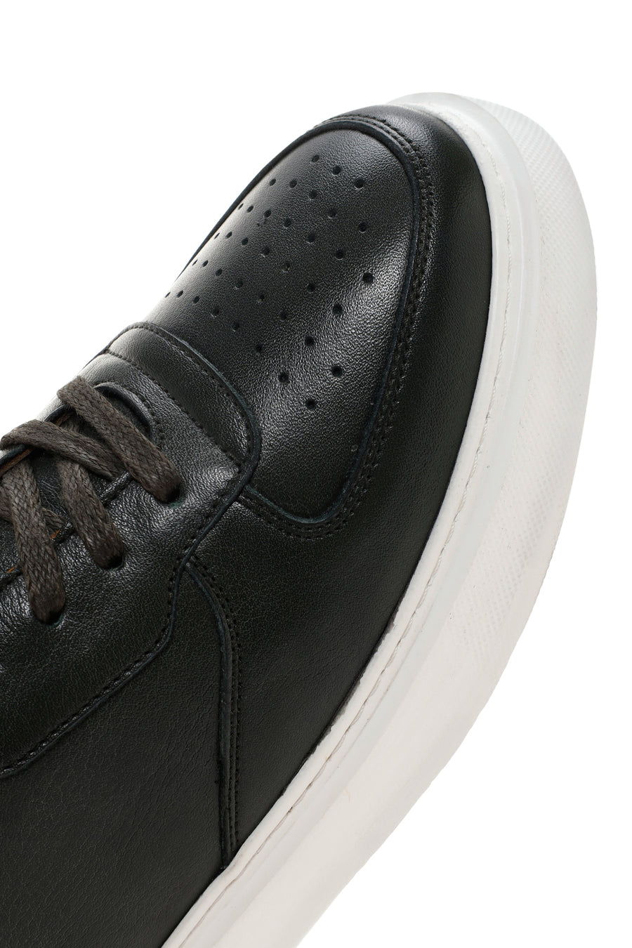 Erkek Yeşil Kalın Tabanlı Bağcıklı Deri Sneaker