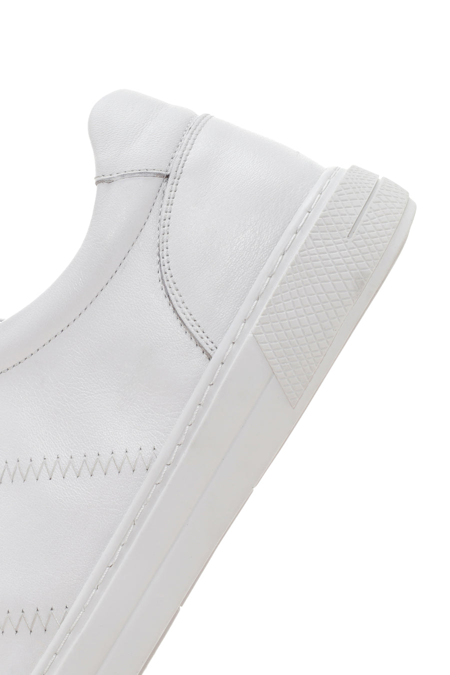Men's White Lace-up Leather Sneaker