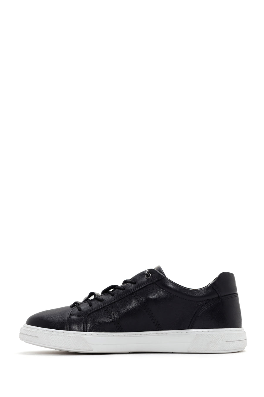Men's Black Lace-up Leather Sneaker