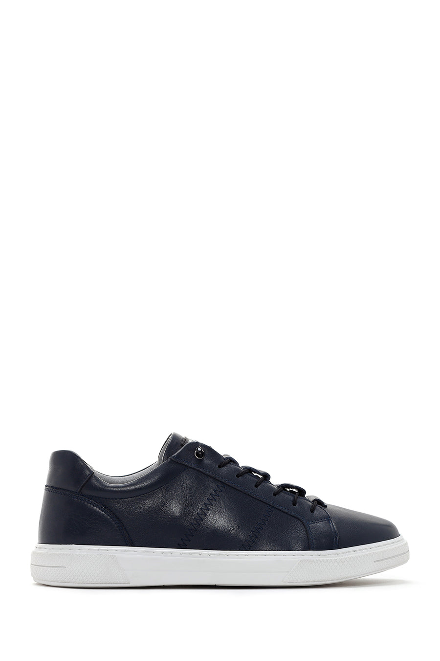 Men's Navy Blue Lace-Up Leather Sneaker 24SFD674918 | Derimod