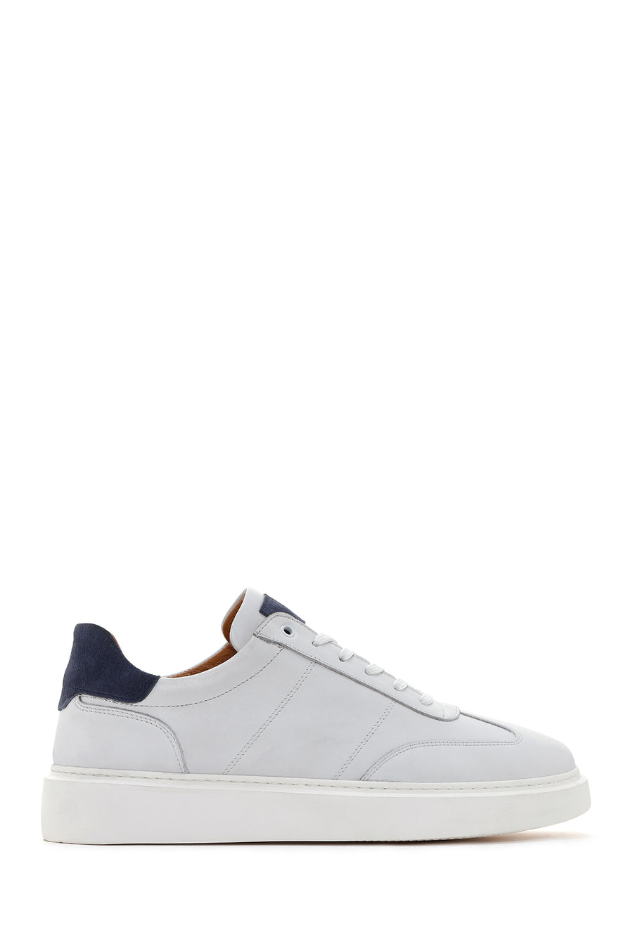Men's White Lace-up Leather Sneaker 24SFD675018 | Derimod
