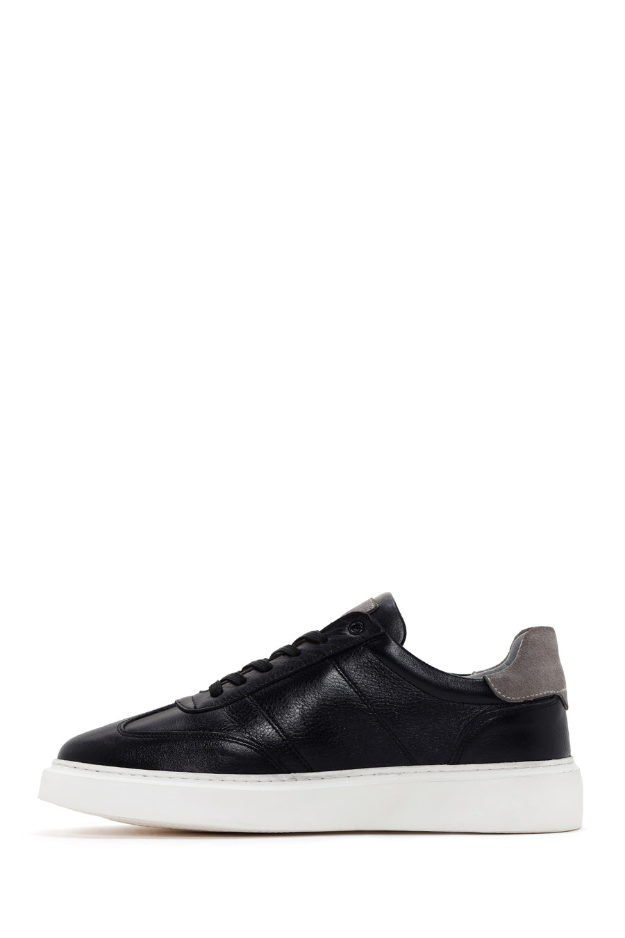 Men's Black Lace-up Leather Sneaker