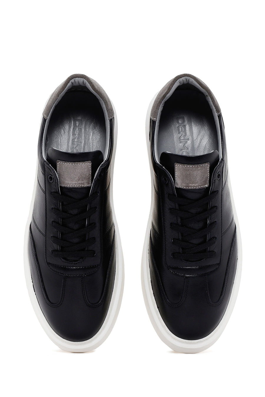 Men's Black Lace-up Leather Sneaker