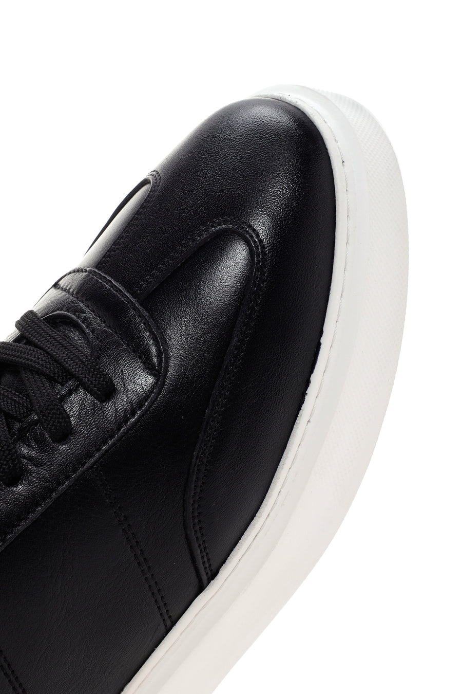 Men's Black Lace-up Leather Sneaker
