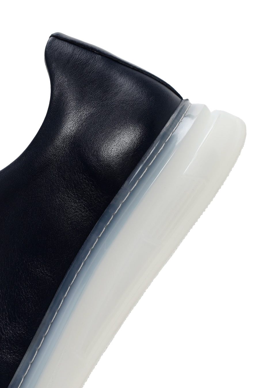 Erkek Lacivert Kalın Tabanlı Bağcıklı Deri Sneaker