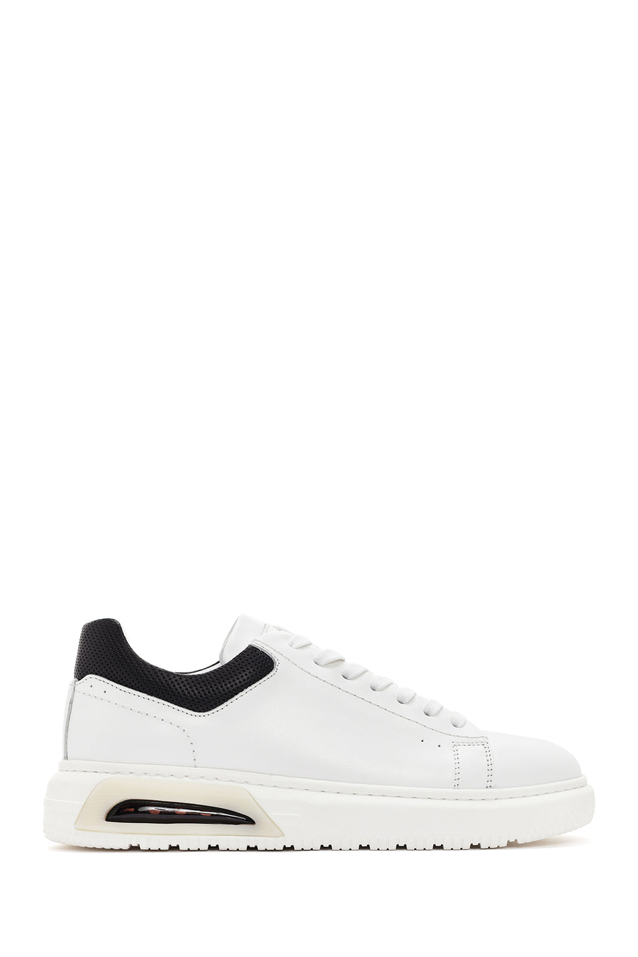 Men's White Thick Sole Lace Up Leather Sneaker 24SFD676018 | Derimod