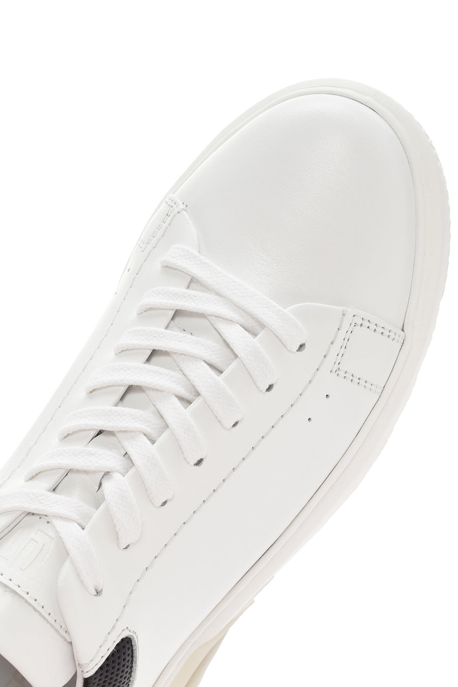 Men's White Thick Sole Lace Up Leather Sneaker