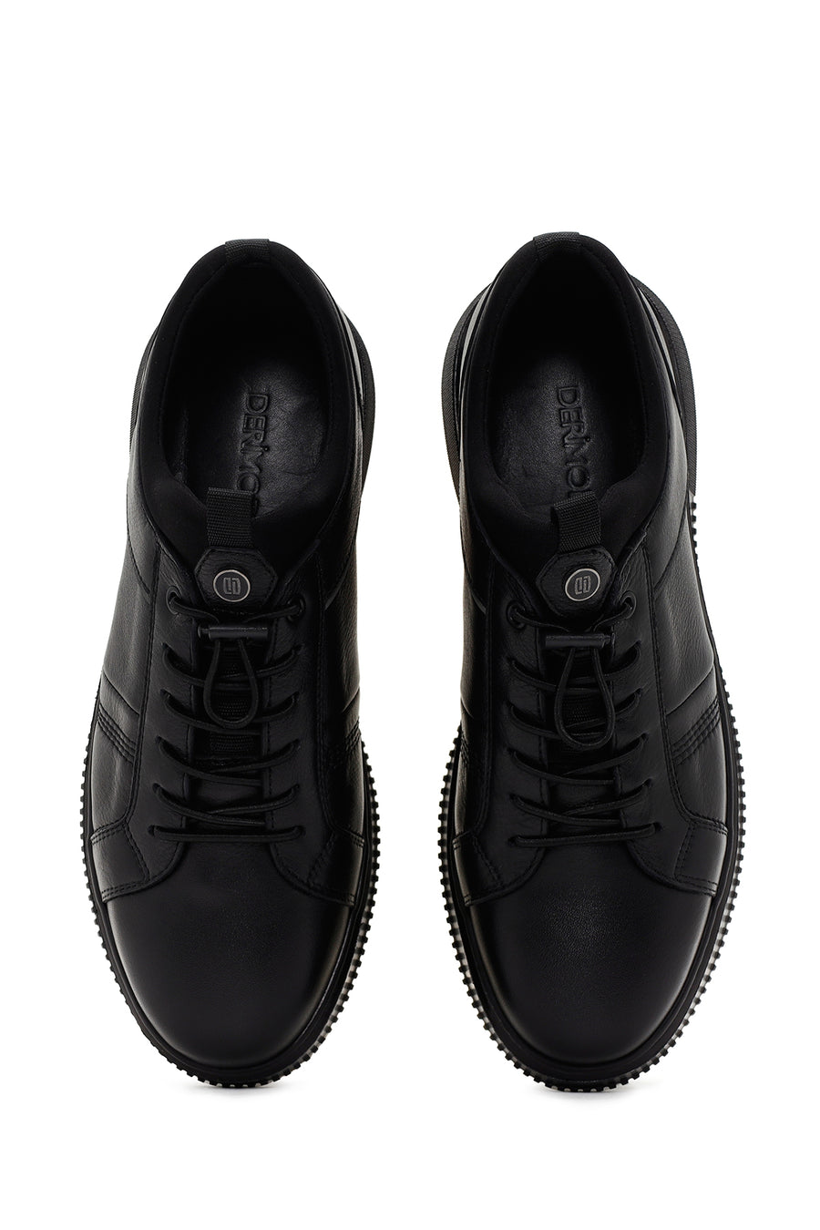 Men's Black Lace-up Leather Sneaker