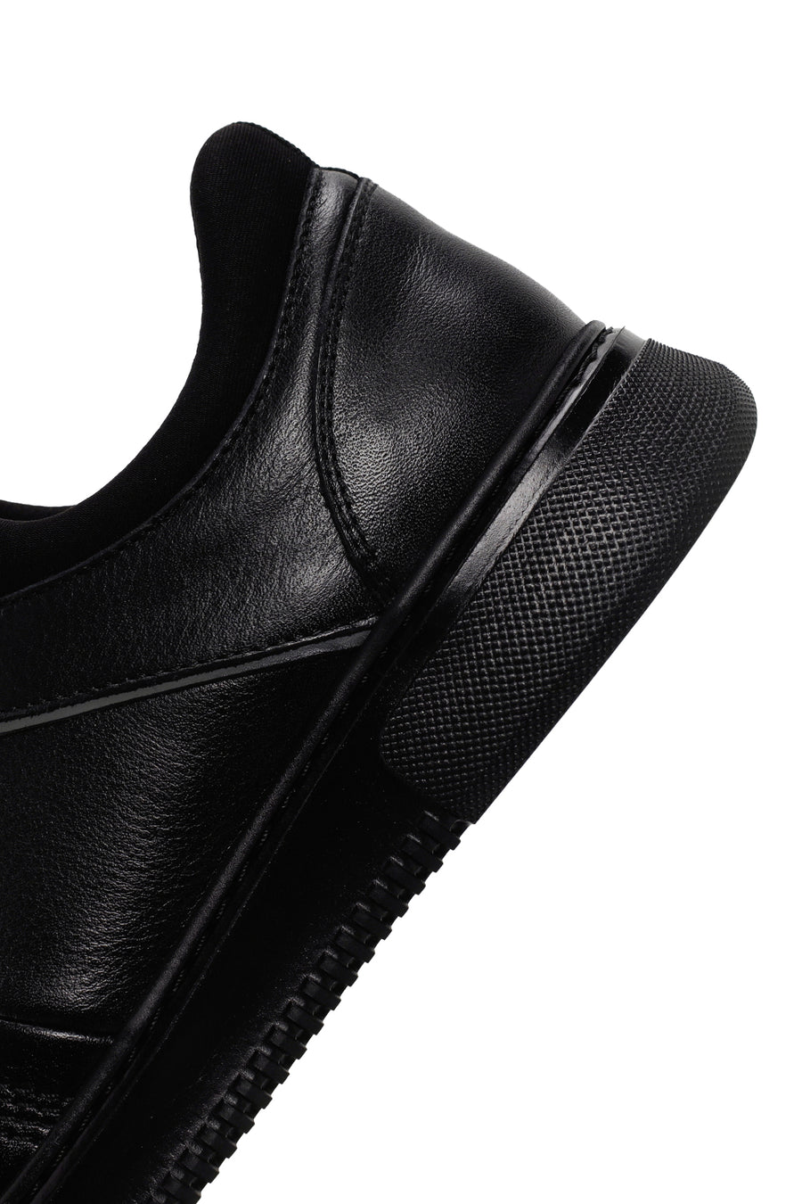 Men's Black Lace-up Leather Sneaker